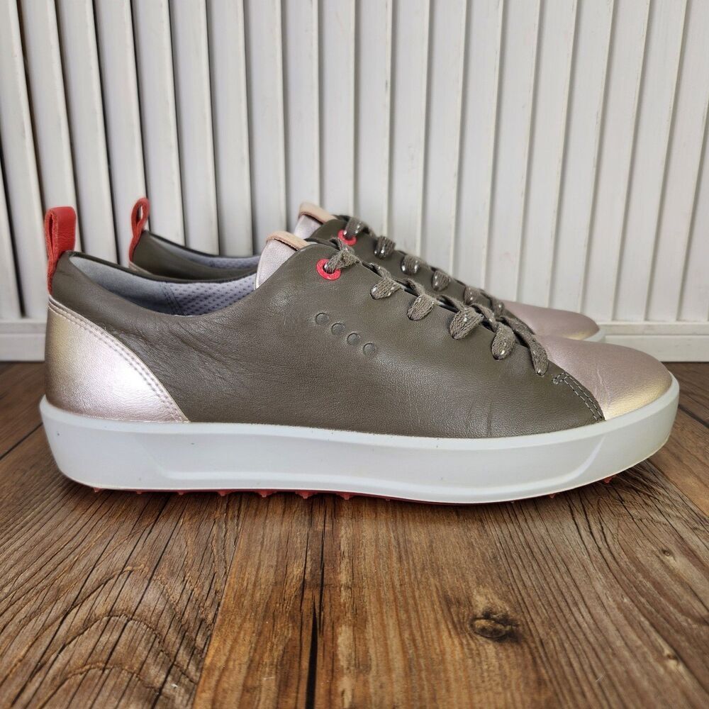 ECCO Hydromax E-DTS Golf Shoes Womens Size 9 Extra Width Brown Spikeless Leather